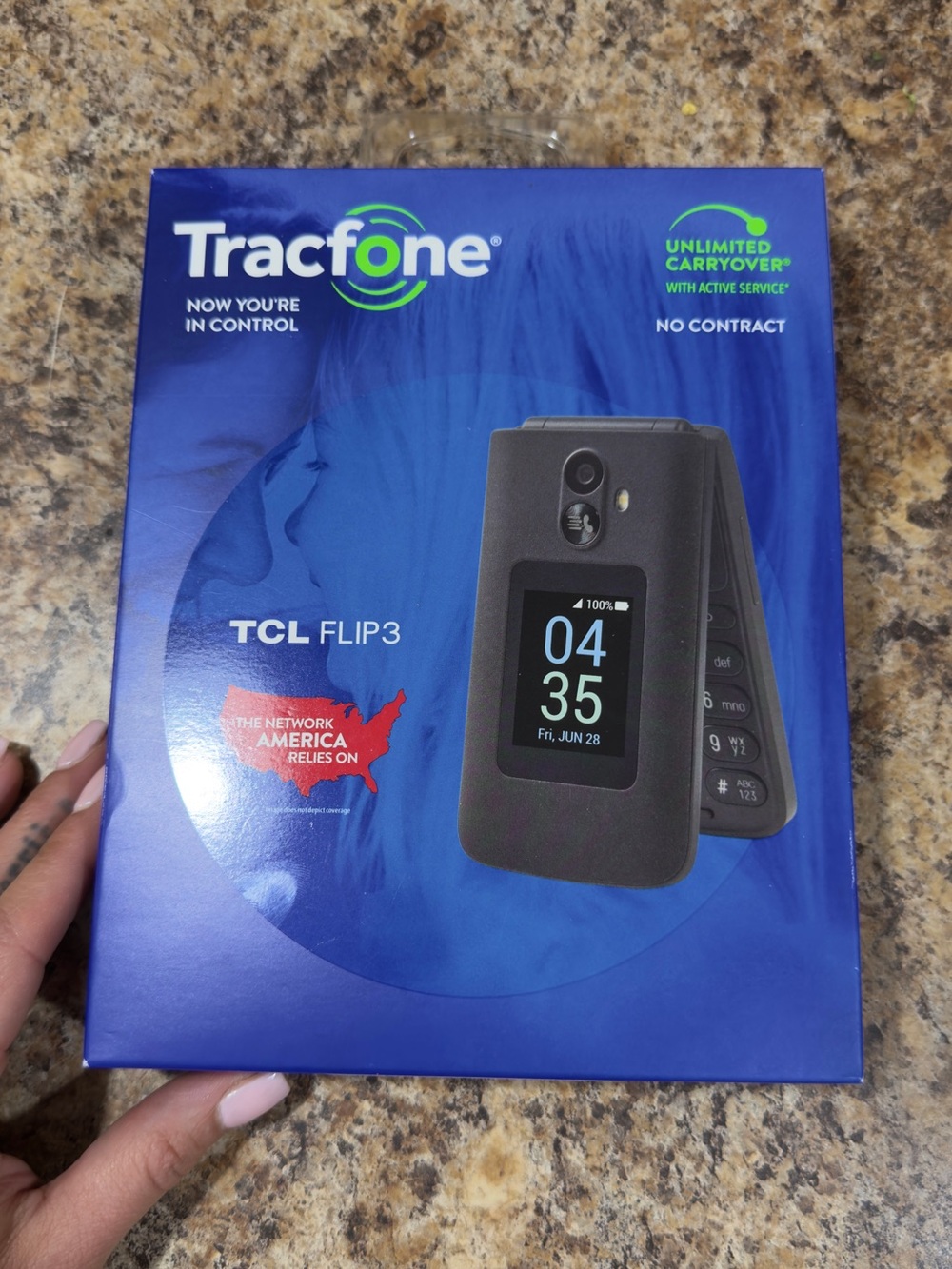 Tracfone TCL Flip3 Basic Flip Phone - Black